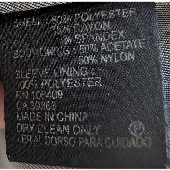 Mix By Tahari Arthur Levine Women's Blazer Jacket Gray Business Career Size 6 - Picture 6 of 6